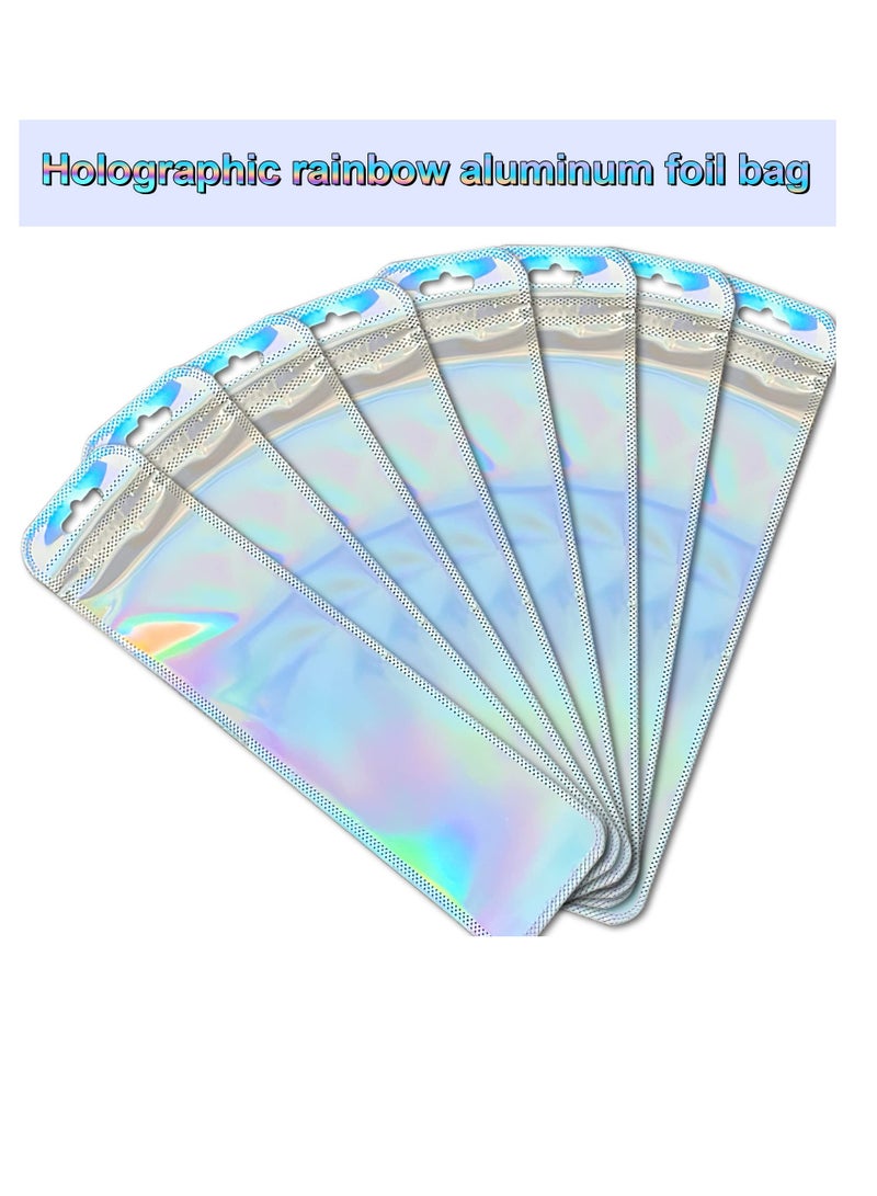 SYOSI 200 PCS Resealable Holographic Bags, Holographic Rose Packaging Storage Bag for Jewelry, Lip Gloss, sticker, lash, Candy, Snack, 2.56x9.44 (Rainbow) - Image 5
