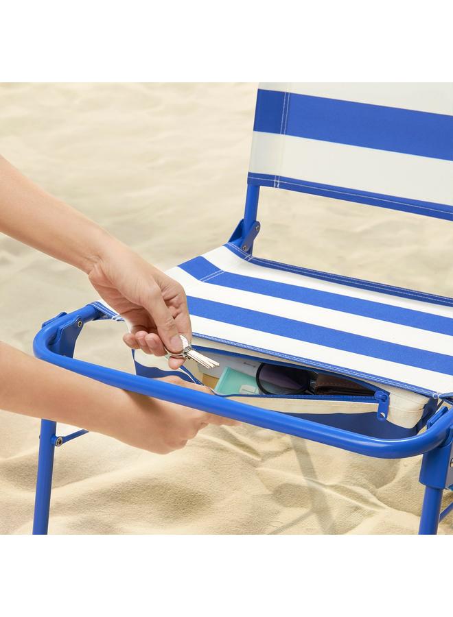 erorex Beach Chair, Blue/White - Image 3