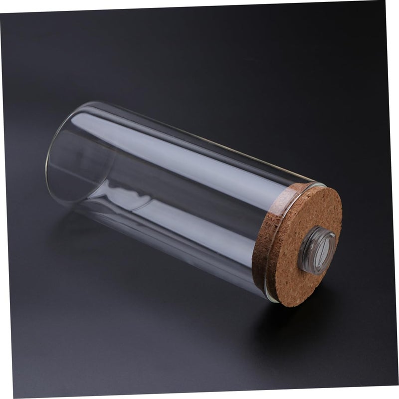 Cylindrical LED Light Terrarium Bottle 8x18cm Glass Micro Landscape Decor with Cork Stopper for Home Aquarium - Image 2