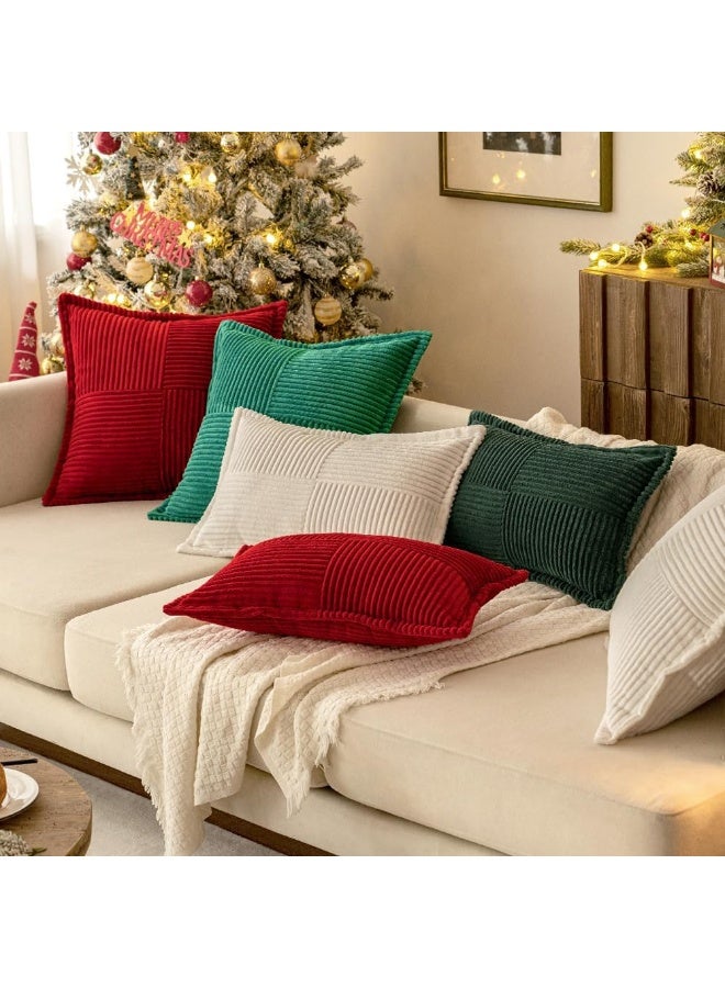 ميولي أغطية وسادة Miuleee Corduroy مع مجموعة الربط من 2 وسادة الأريكة الناعمة الفائقة تغطي وسائد رمي مزخرفة مزخرفة عريضة - Image 5