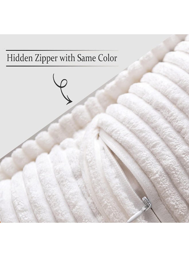 ميولي أغطية وسادة Miuleee Corduroy مع مجموعة الربط من 2 وسادة الأريكة الناعمة الفائقة تغطي وسائد رمي مزخرفة مزخرفة عريضة - Image 3