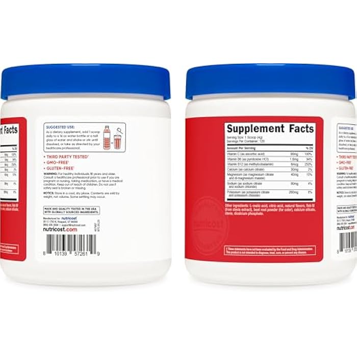 Nutricost Electrolyte Complex Powder (120 Servings, Fruit Punch) - Hydration Supplement Drink Mix with Vitamins and Minerals - Image 4