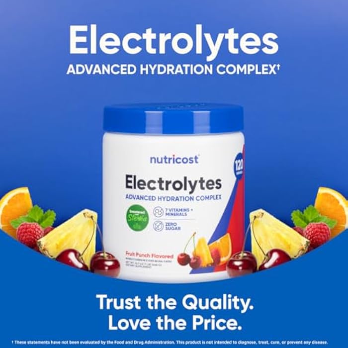 Nutricost Electrolyte Complex Powder (120 Servings, Fruit Punch) - Hydration Supplement Drink Mix with Vitamins and Minerals - Image 5