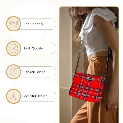 Signare Tapestry Crossbody Bag Shoulder Purse for Women In Red Royal Stewart Tartan Design (XB02-RSTT) - Image 5