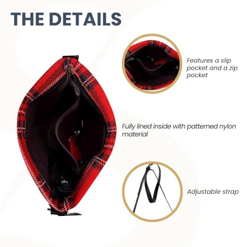 Signare Tapestry Crossbody Bag Shoulder Purse for Women In Red Royal Stewart Tartan Design (XB02-RSTT) - Image 4