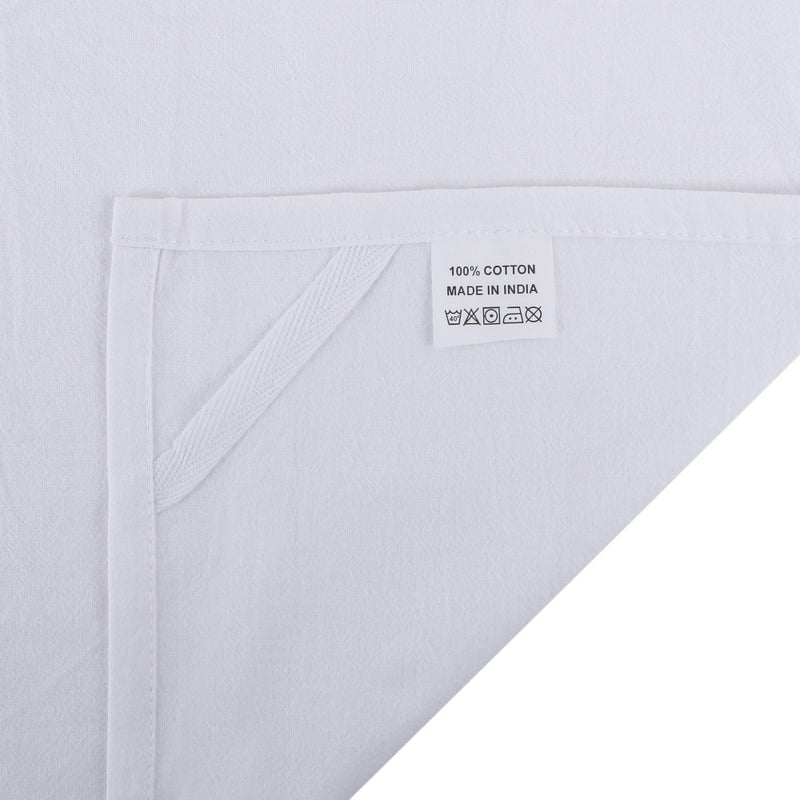 DG Collections White Cotton Kitchen Towels  Set of 12  18x28 Inches  Highly Absorbent  Embroidered - Image 4