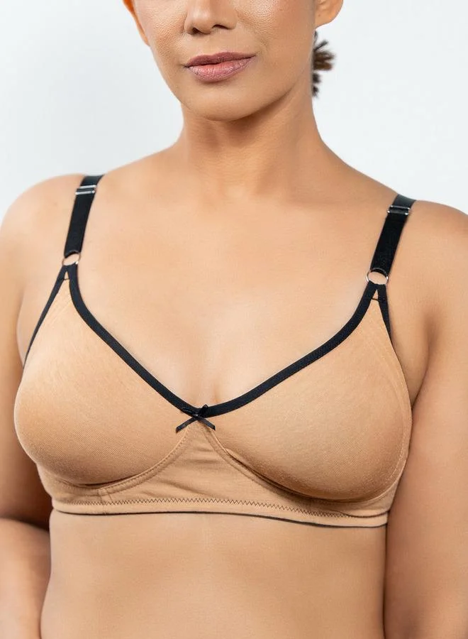 Aadaraya Set of 3 - Aadaraya Solid A-frame Bra with Hook and Eye Closure