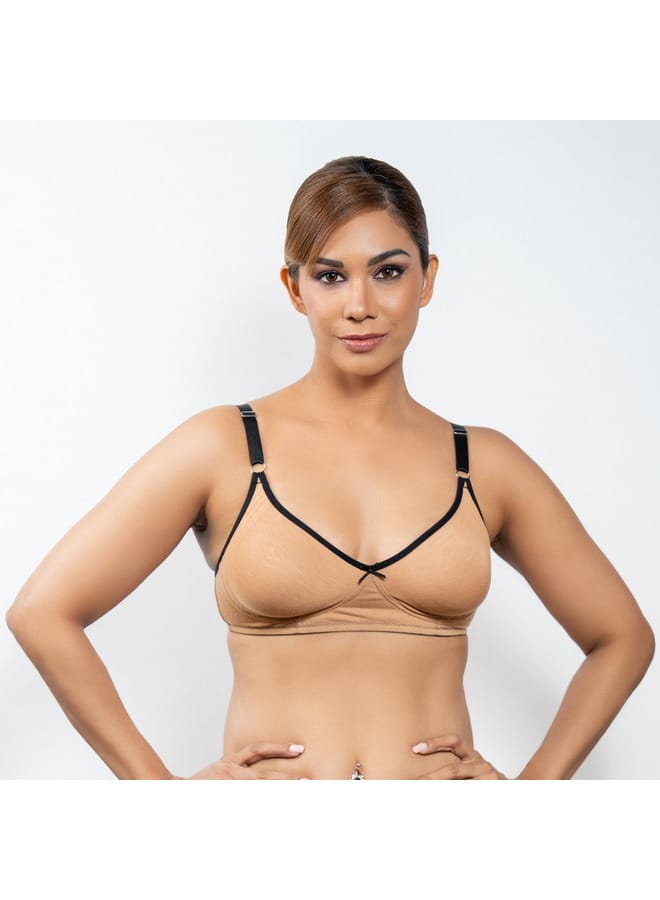 Aadaraya Set of 3 - Aadaraya Solid A-frame Bra with Hook and Eye Closure - Image 1