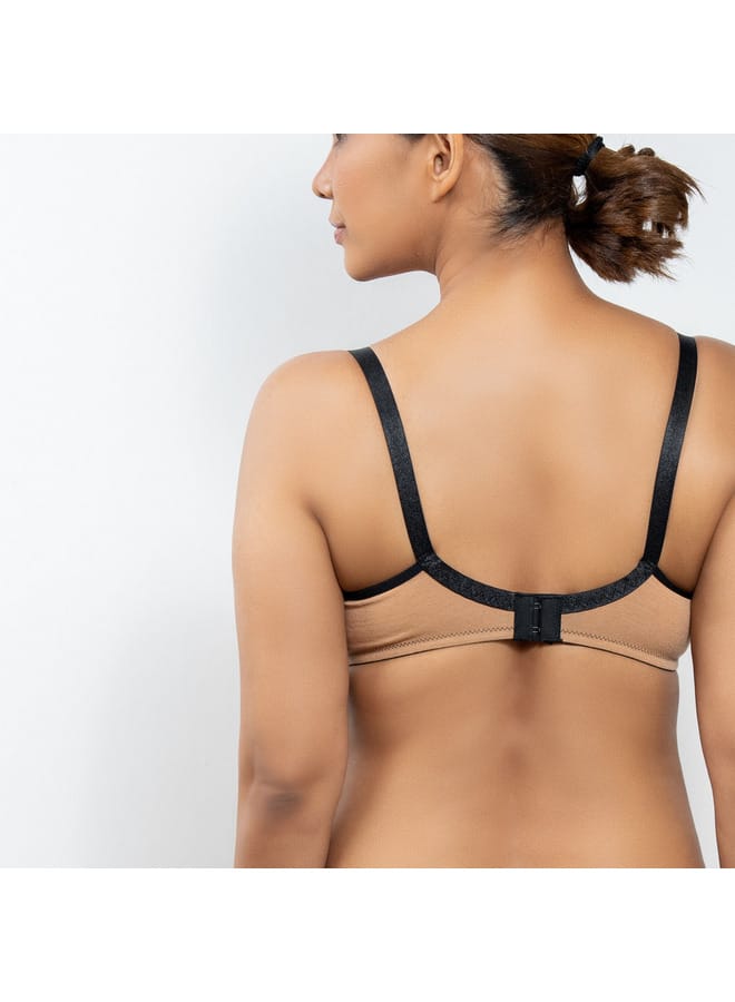 Aadaraya Set of 3 - Aadaraya Solid A-frame Bra with Hook and Eye Closure - Image 3