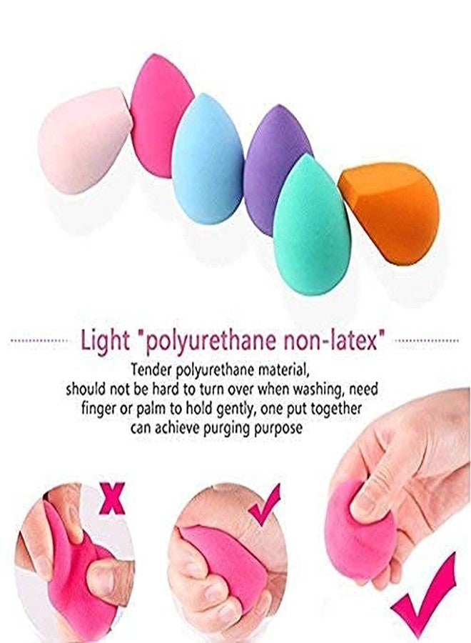 ساناينا مجموعة إسفنجات مكياج سونينا، 6 قطع، إسفنجات دائرية ناعمة لتوزيع كريم الأساس على الوجه والعينين، إسفنجات لتوزيع البودرة وأحمر الخدود، للاستخدام الجاف والرطب. - Image 3