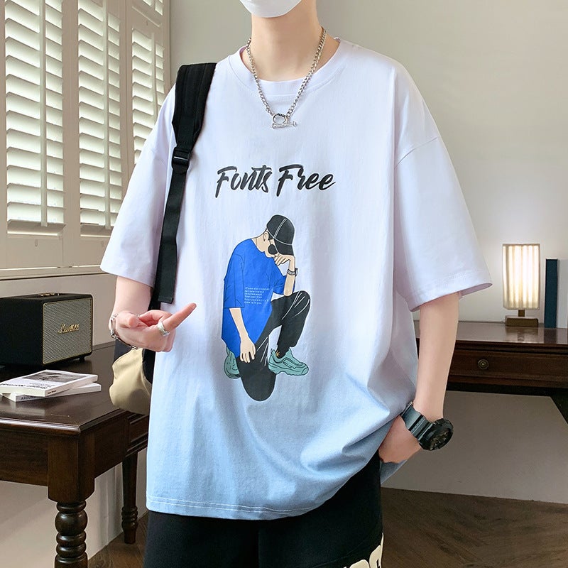 Junior High School Students 12-15 Years Old Boy Summer 13 Short-Sleeved T-Shirt 14 Cotton Half-Sleeved 16 Teenagers Big Children'S Clothes 17 - Image 1