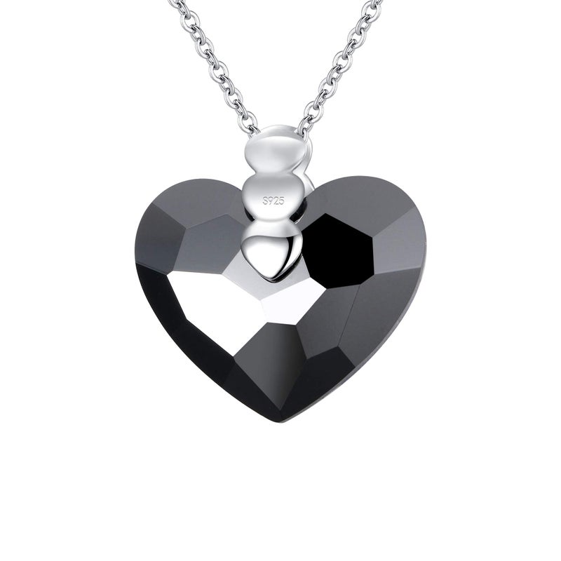 EleQueen 925 Sterling Silver CZ "Courageous Heart" Inspired Pendant Necklace Ocean Blue Made with Crystals - Image 4