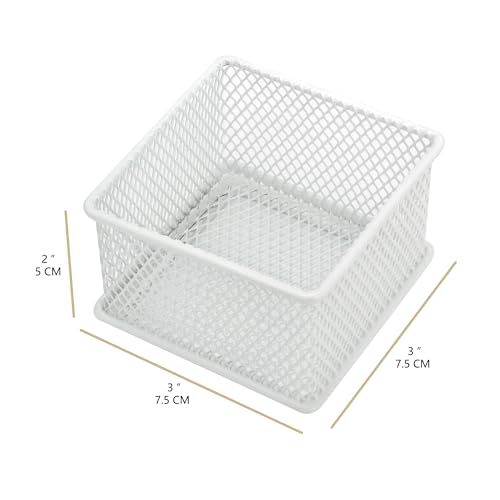 Annova Stackable Mesh Drawer Cabinet and Shelf Organizer Bins Storage Basket School Office Supply Holder Tray- Set of 2 (White, 3x3x2 Inch) - Image 4