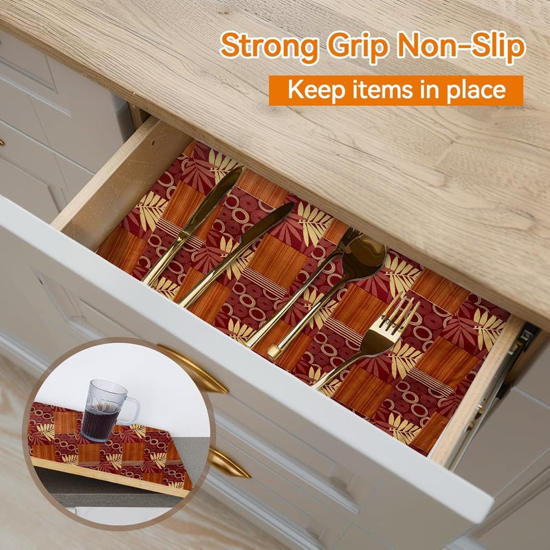 Vocal Store Anti-Slip Kitchen Cabinet Drawer Shelf Mat Liner Sheets Textured Multipurpose 5 Meter Roll, Orange - CDOJ9-P04-5M - Image 2