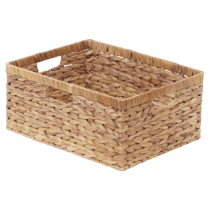 StorageWorks Extra Large Wicker Baskets for Organizing, Water Hyacinth Storage Basket with Built-in Handles, 1 Pack - Image 1