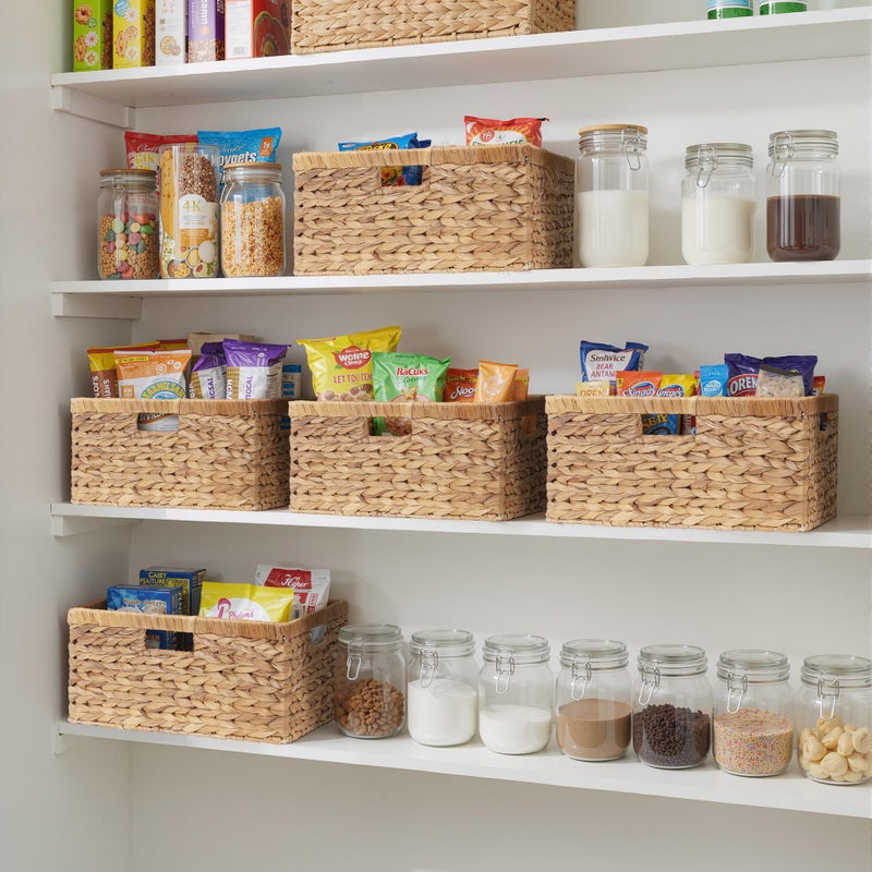 StorageWorks Extra Large Wicker Baskets for Organizing, Water Hyacinth Storage Basket with Built-in Handles, 1 Pack - Image 5