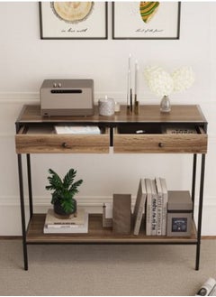 AGD Coffee Table For Living Room  Console Table with Drawers Wooden Worktop Table 2 Drawers Bottom Shelf for Living Room ,hallway, Corridor  - Image 3