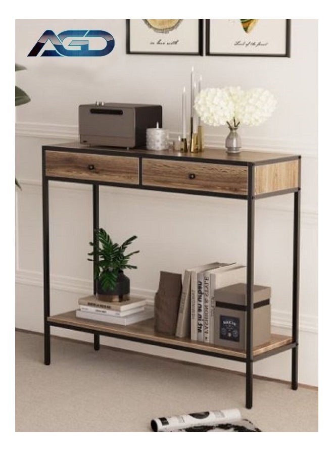 AGD Coffee Table For Living Room  Console Table with Drawers Wooden Worktop Table 2 Drawers Bottom Shelf for Living Room ,hallway, Corridor  - Image 1