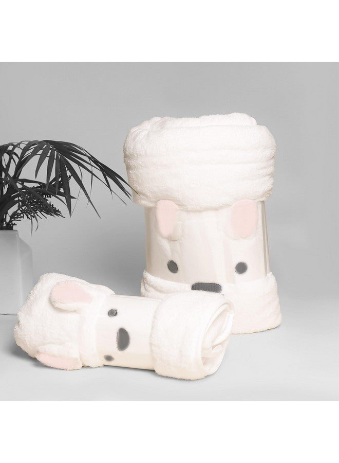 The Little Lookers Microfiber Kids Bath And Hand Towel|Quick Dry| Super Absorbent| Super Soft Rabbit Bath Towel For Babies|Toddler(White,Pack Of 2) - Image 1