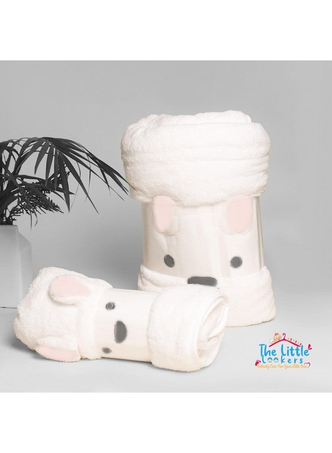 The Little Lookers Microfiber Kids Bath And Hand Towel|Quick Dry| Super Absorbent| Super Soft Rabbit Bath Towel For Babies|Toddler(White,Pack Of 2) - Image 5