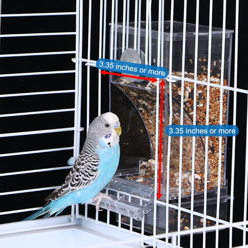 Hamiledyi Automatic Parrot Feeder for Lovebirds, Transparent Seed Container, Acrylic Cage Accessories, No Mess Food Dispenser for Small and Medium Birds - Image 4