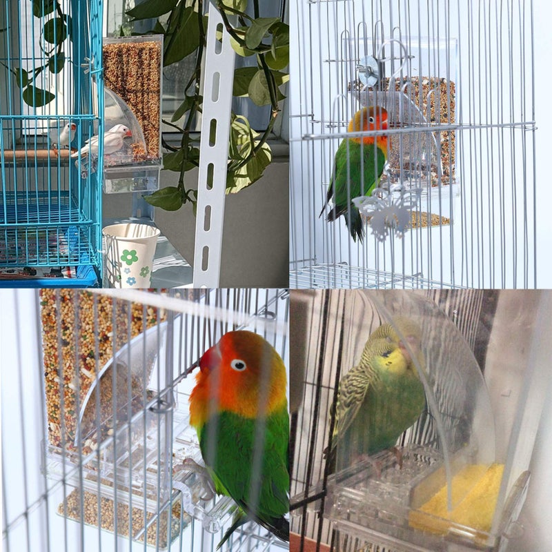 Hamiledyi Automatic Parrot Feeder for Lovebirds, Transparent Seed Container, Acrylic Cage Accessories, No Mess Food Dispenser for Small and Medium Birds - Image 5