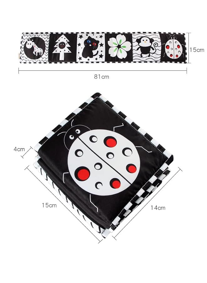 PROMASS Baby Books,Black and White High Contrast Baby Toys Gifts, Crinkle Cloth Books for Newborn Infant Babies 0 3 6 9 12 Months, Early Education Learning Bath Book Sensory Toy - Image 3