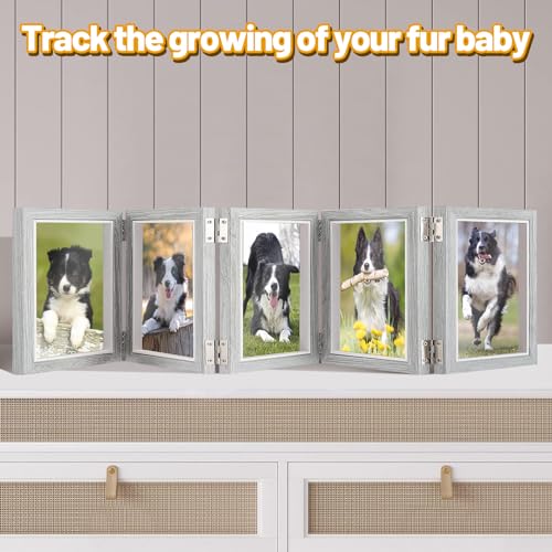 Big Gun Biggun 4x6in 5 Folding Accordion Picture Frame - Foldable Hinged Collage Photo Frames for Tabletop Display Multiple Family Pictures Mother's Day Birthday Gifts (Gray Blue) - Image 4