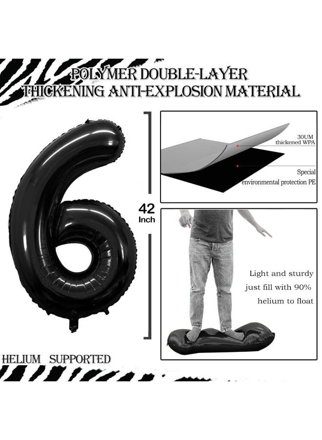 GOER 16 Number Balloons for 16th Birthday Party Decorations Sweet 16 Party Supplies (Black) - Image 2
