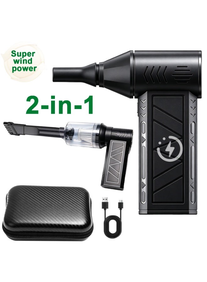 DYSWEI Handheld Blower, Electronic Air Blower, Cordless Leaf Blowe 13000RPM Powerful Turbo Fan with LED Light & Storage Case, Portable Electric Air Duster for Leaf Blowing, Car Cleaning, and Inflation - Image 1