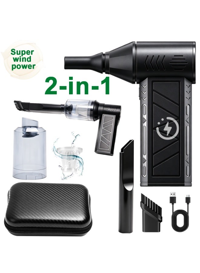 DYSWEI Handheld Blower, Electronic Air Blower, Cordless Leaf Blowe 13000RPM Powerful Turbo Fan with LED Light & Storage Case, Portable Electric Air Duster for Leaf Blowing, Car Cleaning, and Inflation - Image 3