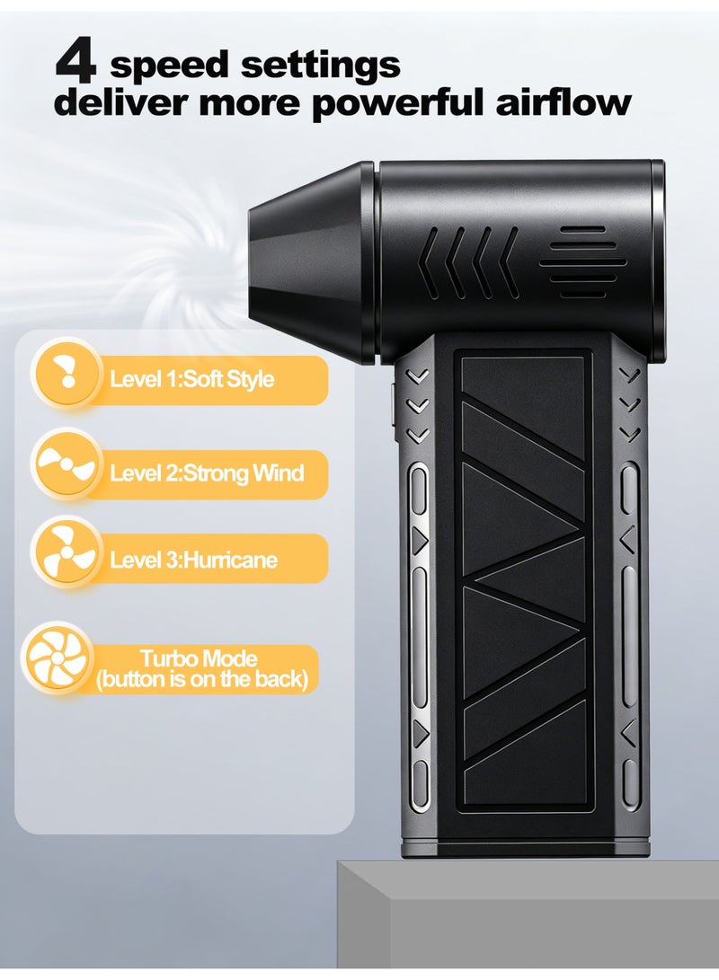 DYSWEI Handheld Blower, Electronic Air Blower, Cordless Leaf Blowe 13000RPM Powerful Turbo Fan with LED Light & Storage Case, Portable Electric Air Duster for Leaf Blowing, Car Cleaning, and Inflation - Image 5