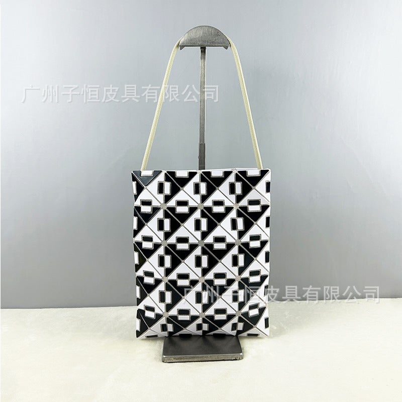 Lingge January 4X5 Grid Shoulder Handbag Mixed Crossbody Small Square Box Geometric Sequin Bag - Image 1