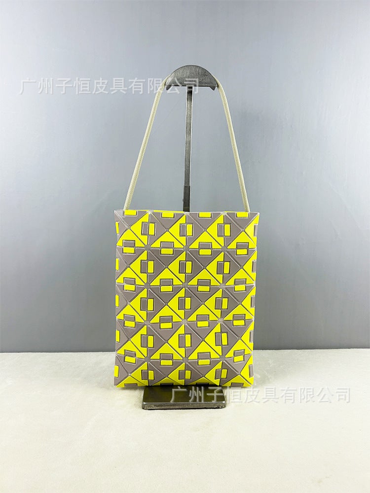 Lingge January 4X5 Grid Shoulder Handbag Mixed Crossbody Small Square Box Geometric Sequin Bag - Image 2