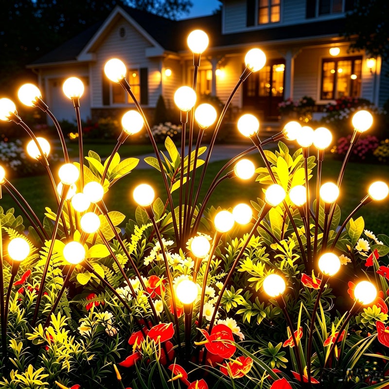 vignuto Solar Lights Outdoor Waterproof 4 Pack of 32 LEDs Garden Patio Firefly Decoration Unique Gifts Women Grandparents - Image 2