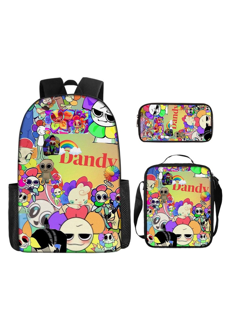 Backpacker 3D Dandy's World Print School Backpack Backpack 29*16*42CM + Shoulder Bag 19*6*23CM + Pen Bag 24*7*11CM Three-piece Set - Image 1