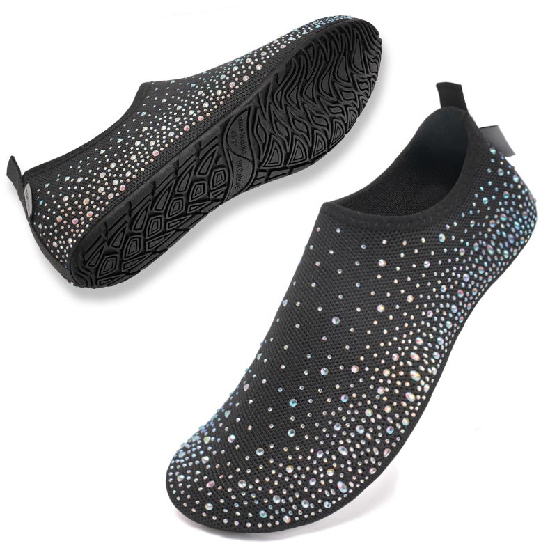 WateLves Womens Barefoot Water Shoes Travel House Slippers for Indoor and Outdoor Aqua Socks for Beach Swim Surf Yoga Dancing Camping Must Haves DiamondColorful 4243 - Image 2