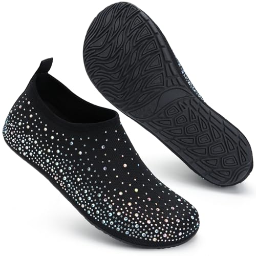 WateLves Womens Barefoot Water Shoes Travel House Slippers for Indoor and Outdoor Aqua Socks for Beach Swim Surf Yoga Dancing Camping Must Haves DiamondColorful 4243 - Image 3
