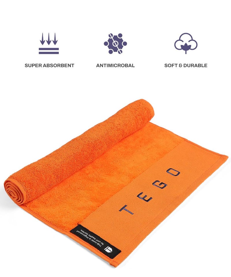 TEGO Fit Anti-Microbial Gym Towel | 600 GSM | Ringspun Cotton | Odour-Free, Super-Absorbent | for Gym, Sports & Equipment Protection | 30x16” | Hygiene Control - Image 3