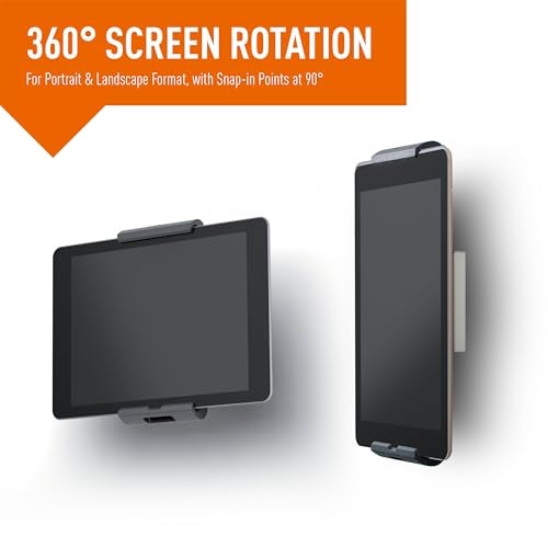 Durable Wall-Mounted Tablet Holder, Silver/Charcoal Gray - Image 4