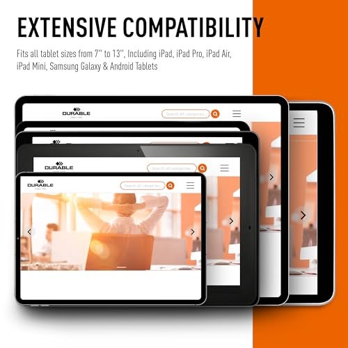 Durable Wall-Mounted Tablet Holder, Silver/Charcoal Gray - Image 3