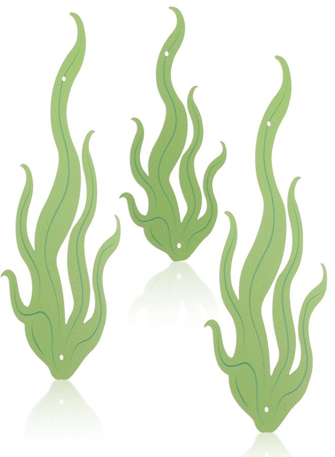 Shimeyao Set of 3 Metal Seaweed Wall Decor, Two 11.8 Inch and One 7.8 Inch Seaweed Wall Hanging for Bathroom, Beach House, Coastal Themed, Room, Colorful Seaside Decor(Green) - Image 1