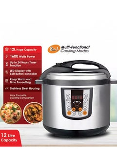 Generic 8 in 1 Smart Multi Cooker 1600W 12L, Electric Pressure Cooker, Slow Cooker, Rice Cooker, Steamer and Food Warmer, Preset Functions  LED Display with 24 Hours Timer Function  - Image 3