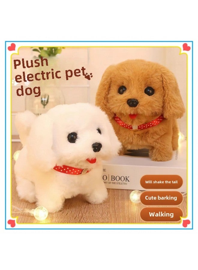 Children's Toys Dogs Can Walk And Call Babies Electric Plush Puppies Adorable Boys And Girls Free Shipping-Color:Collar Labrador Powder-Specification:Ordinary Battery + Traction Rope + Bell [25% Of People Chose]  - Image 2