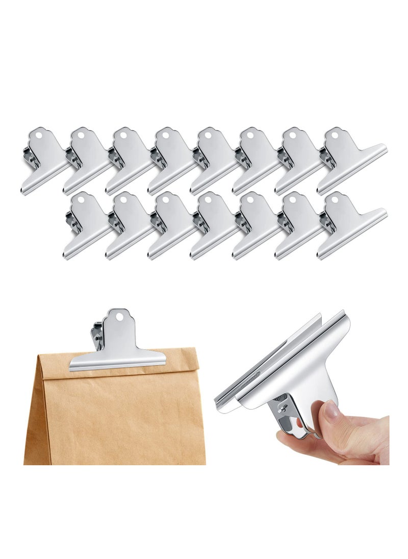 Generic - 15 Pcs 4-Inch Large Bulldog Clips - Silver Metal Binder Clips for Paper, Food Bags, Bulletin Boards, Photos, and Money - Ideal for Home, Office, and School Supplies. - Image 1