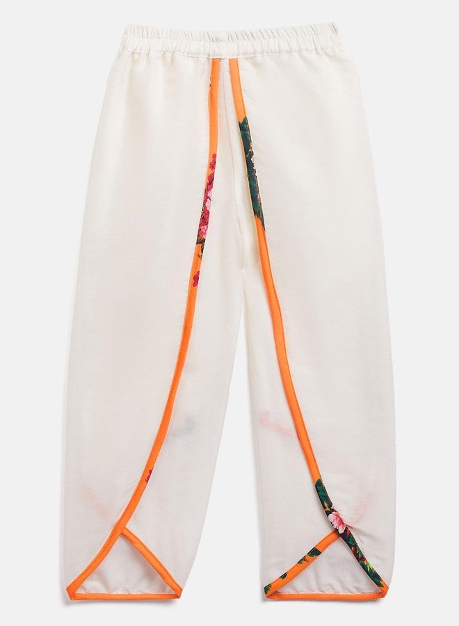 Jongen en Meisje Girl's Multicolor-Base-Yellow Cotton Blend Kurta and Dhoti Set (16 (12-18 Months)) - Image 4