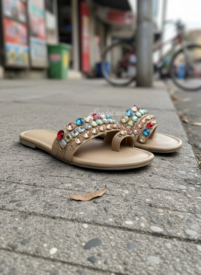 صندل ستوريز SANDAL STORIES Women Embellished Open Toe Flats