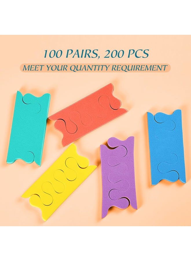 NOVAL Toe Separators Disposable Toe Separators Foam Bulk,200 PCS (100 Pairs) Toe Separators Pedicure for Nail Polish Nail Salon,for Women & Girls - Image 2