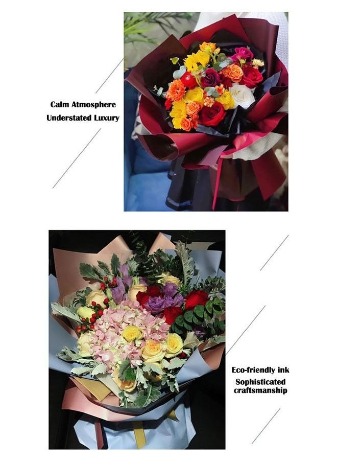 ZCM-HAPPY 40 Sheets Two-tone Gift and Bouquet Wrapping Paper 58x58cm  - Image 2