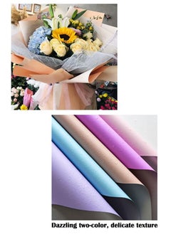 ZCM-HAPPY 40 Sheets Two-tone Gift and Bouquet Wrapping Paper 58x58cm  - Image 4
